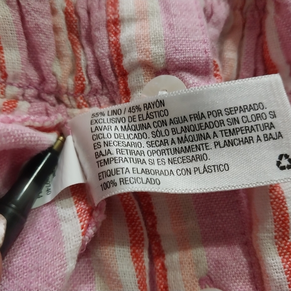 Universal Thread Blend Linen and Rayon Pink and White Striped Dress - Picture 10 of 11